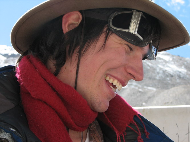 Josh talking with some locals.